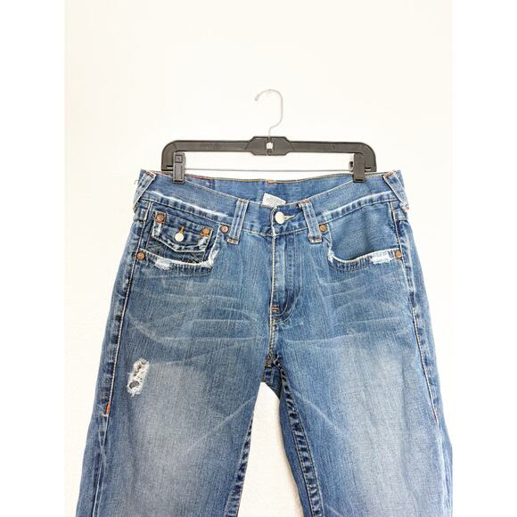 True Religion Men’s Buddha Nature Embroidered Y2K Joey Flare Jeans Vintage - Picture 3 of 12